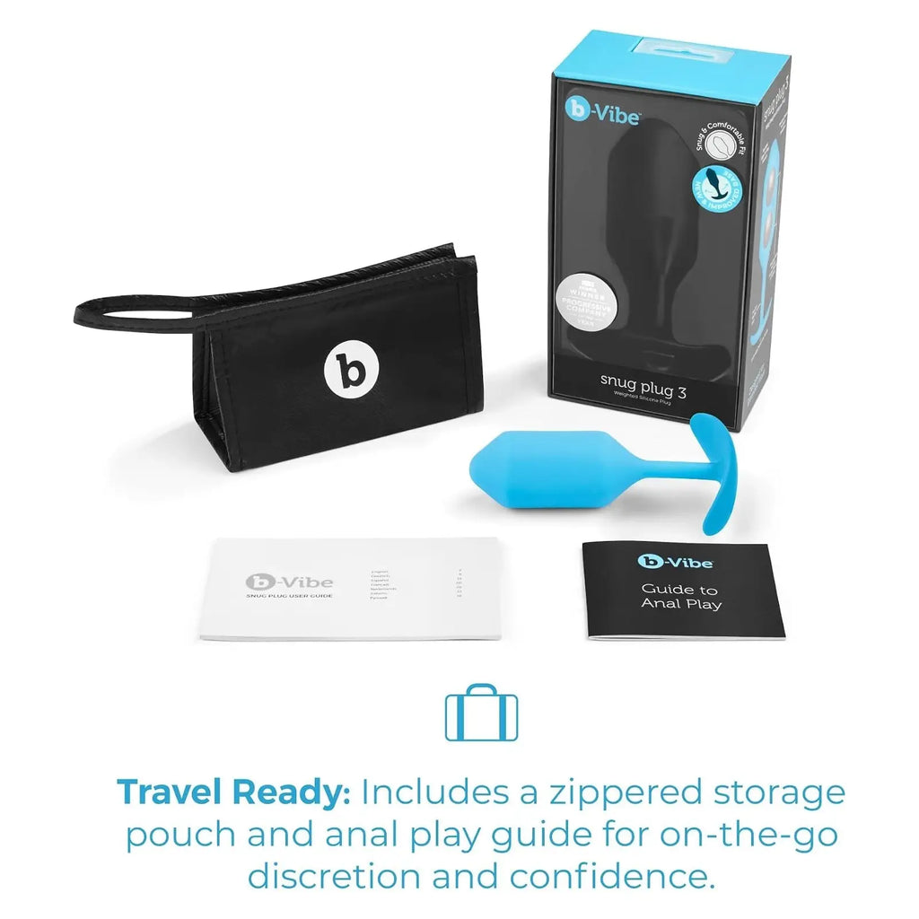 B-Vibe™ B-Vibe Snug Plug 3 (Large) - Weighted Extended-Wear Butt for Fullness