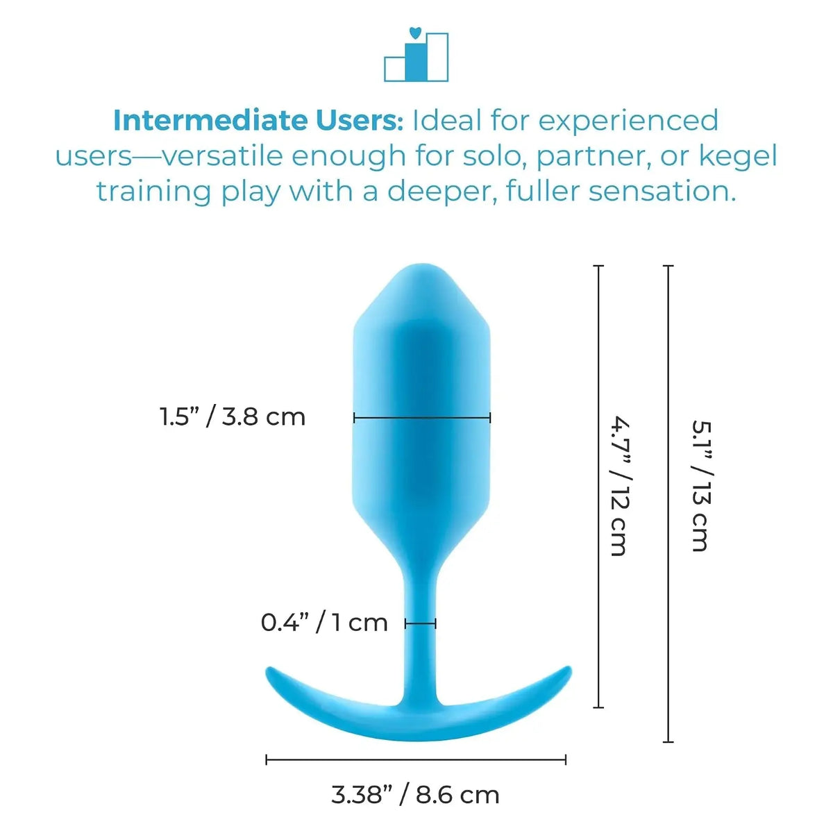 B-Vibe™ B-Vibe Snug Plug 3 (Large) - Weighted Extended-Wear Butt for Fullness