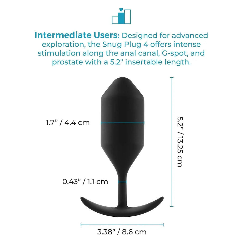 B-Vibe™ B-Vibe Snug Plug 4 (XL) - Weighted Extended-Wear Butt for Fullness