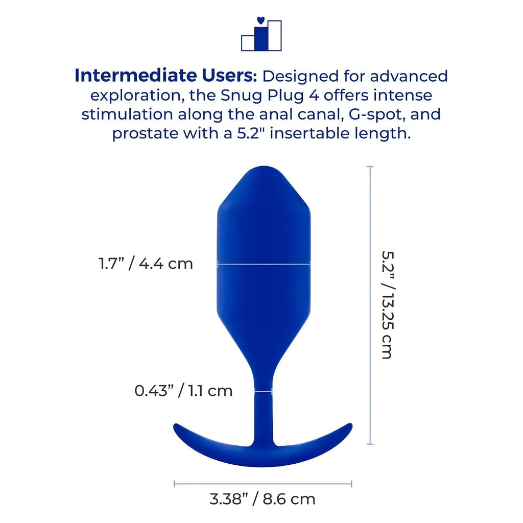 B-Vibe™ B-Vibe Snug Plug 4 (XL) - Weighted Extended-Wear Butt for Fullness