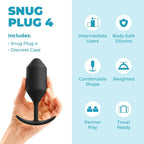 B-Vibe™ B-Vibe Snug Plug 4 (XL) - Weighted Extended-Wear Butt for Fullness