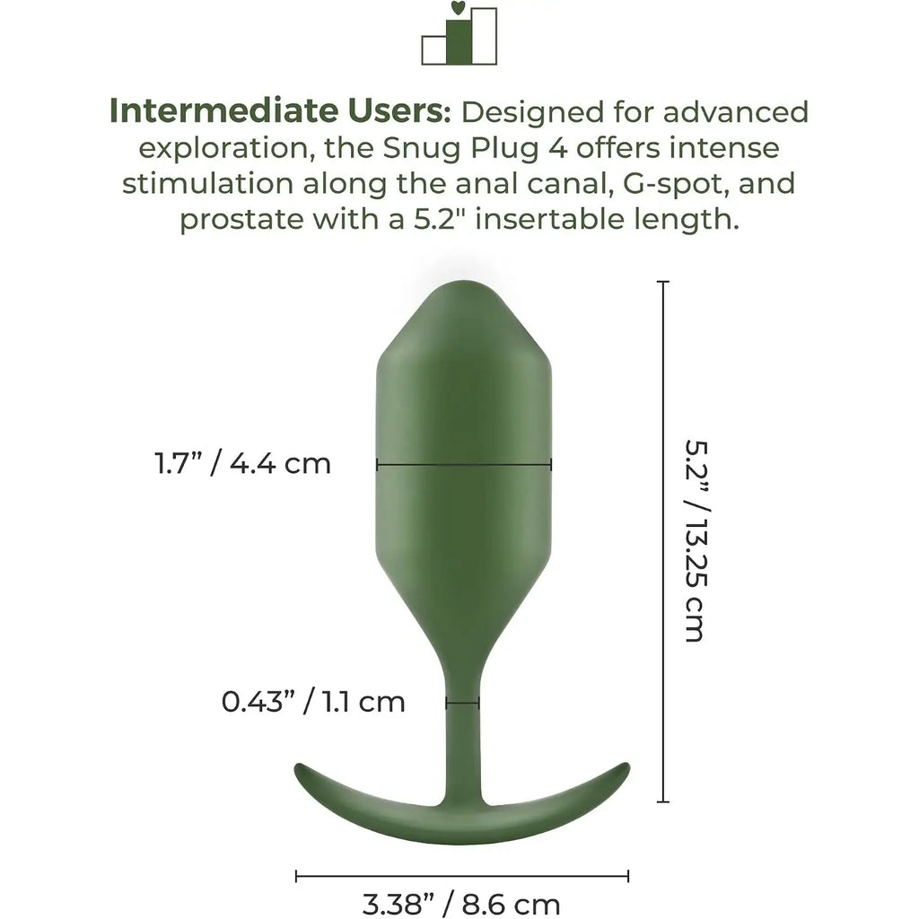 B-Vibe™ B-Vibe Snug Plug 4 (XL) - Weighted Extended-Wear Butt for Fullness