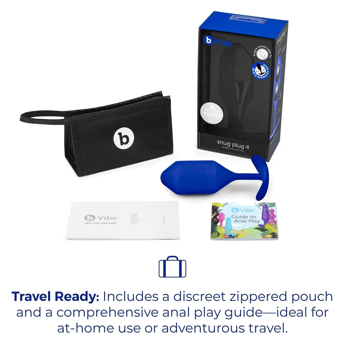 B-Vibe™ B-Vibe Snug Plug 4 (XL) - Weighted Extended-Wear Butt for Fullness