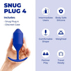 B-Vibe™ B-Vibe Snug Plug 4 (XL) - Weighted Extended-Wear Butt for Fullness