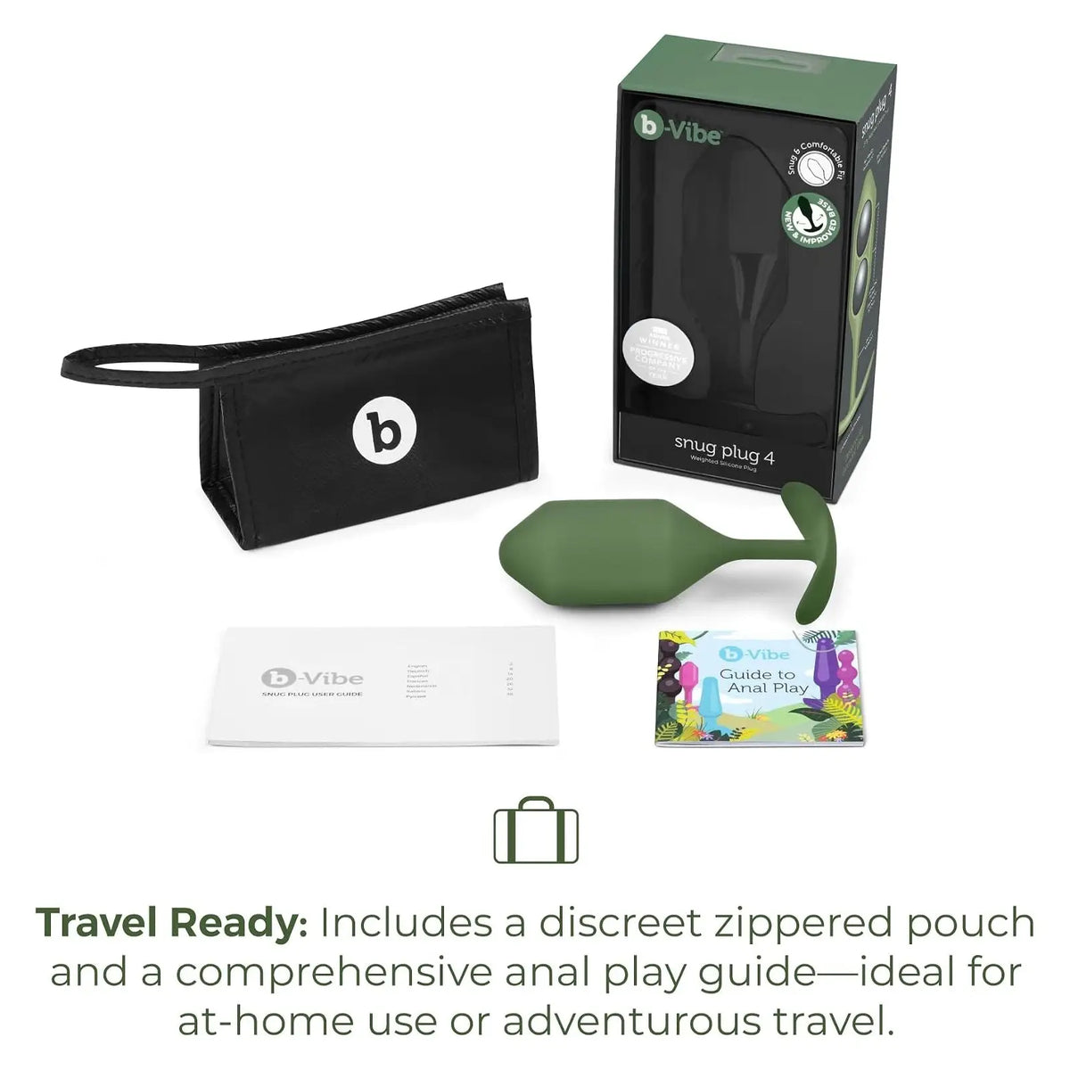 B-Vibe™ B-Vibe Snug Plug 4 (XL) - Weighted Extended-Wear Butt for Fullness