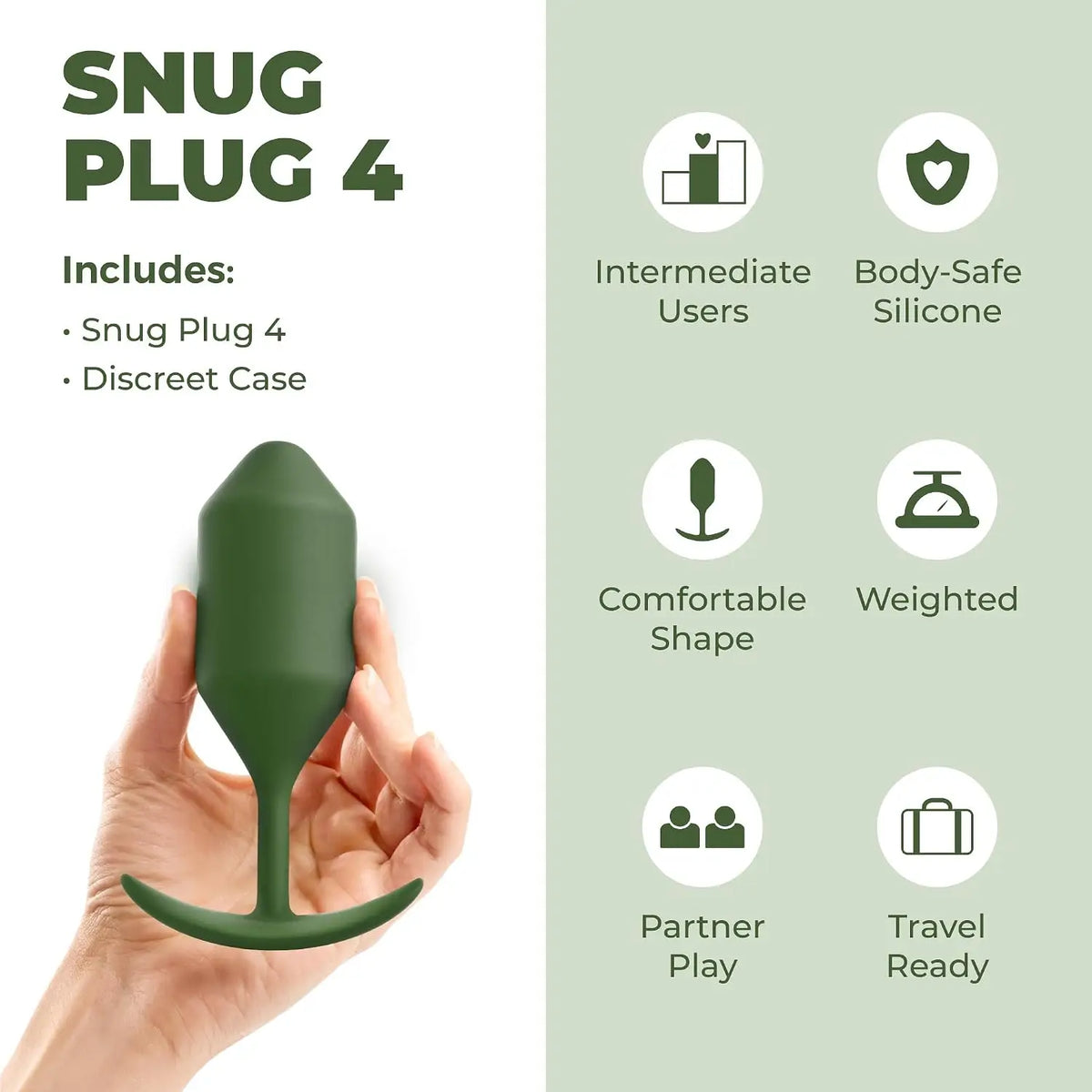 B-Vibe™ B-Vibe Snug Plug 4 (XL) - Weighted Extended-Wear Butt for Fullness