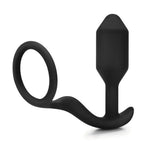 B-Vibe™ B-Vibe Snug & Tug - Weighted Plug C-Ring Combo for Extended Wear Black