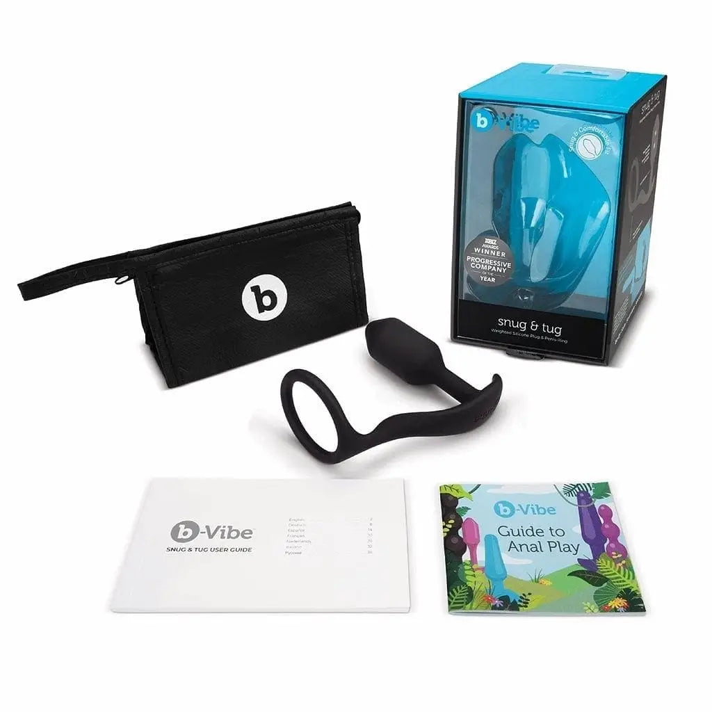 B - Vibe™ Snug & Tug Weighted Silicone Plug and C - Ring - Rolik®