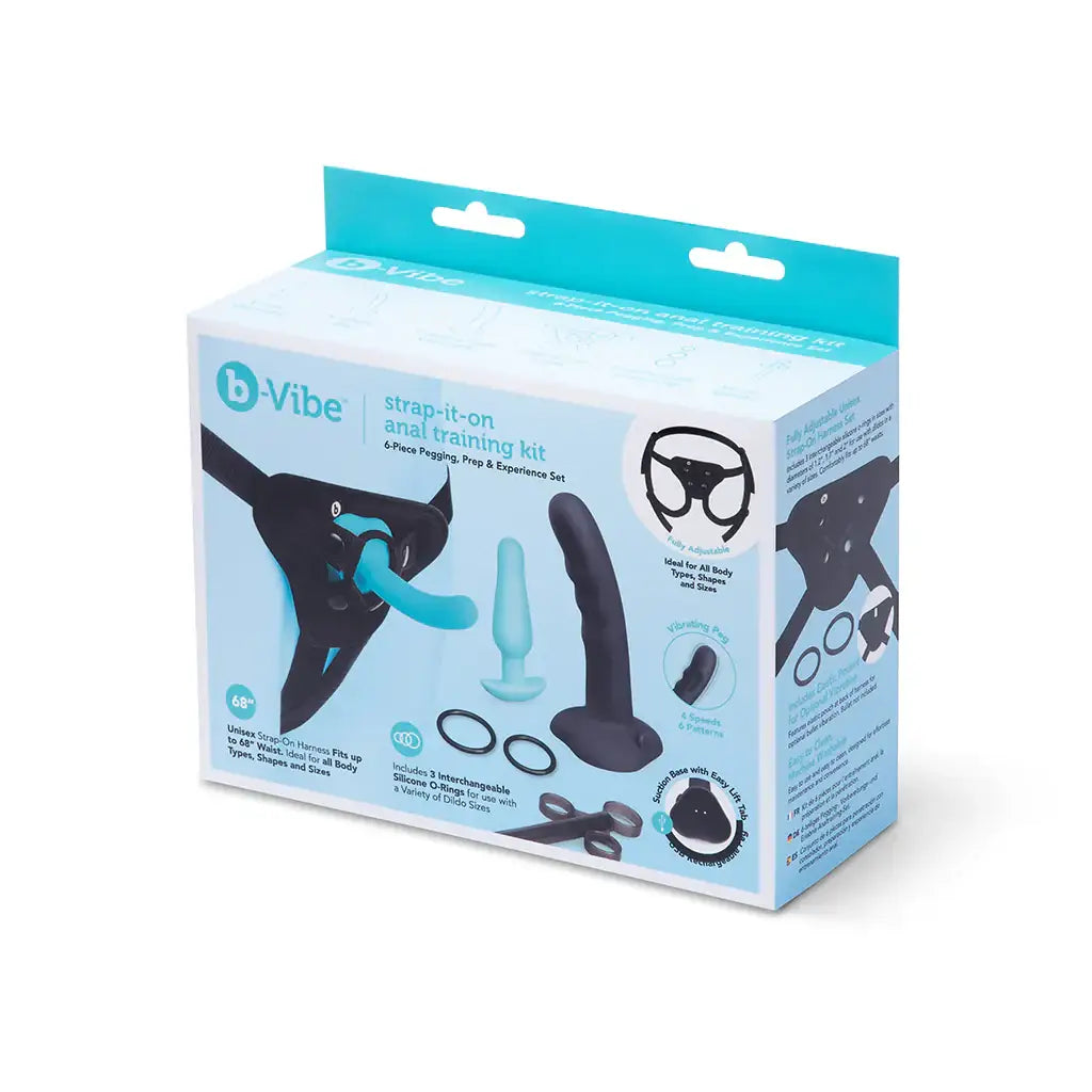 B-Vibe™ b-Vibe Strap-It-On Anal Training Kit | 8-Piece Pegging Set