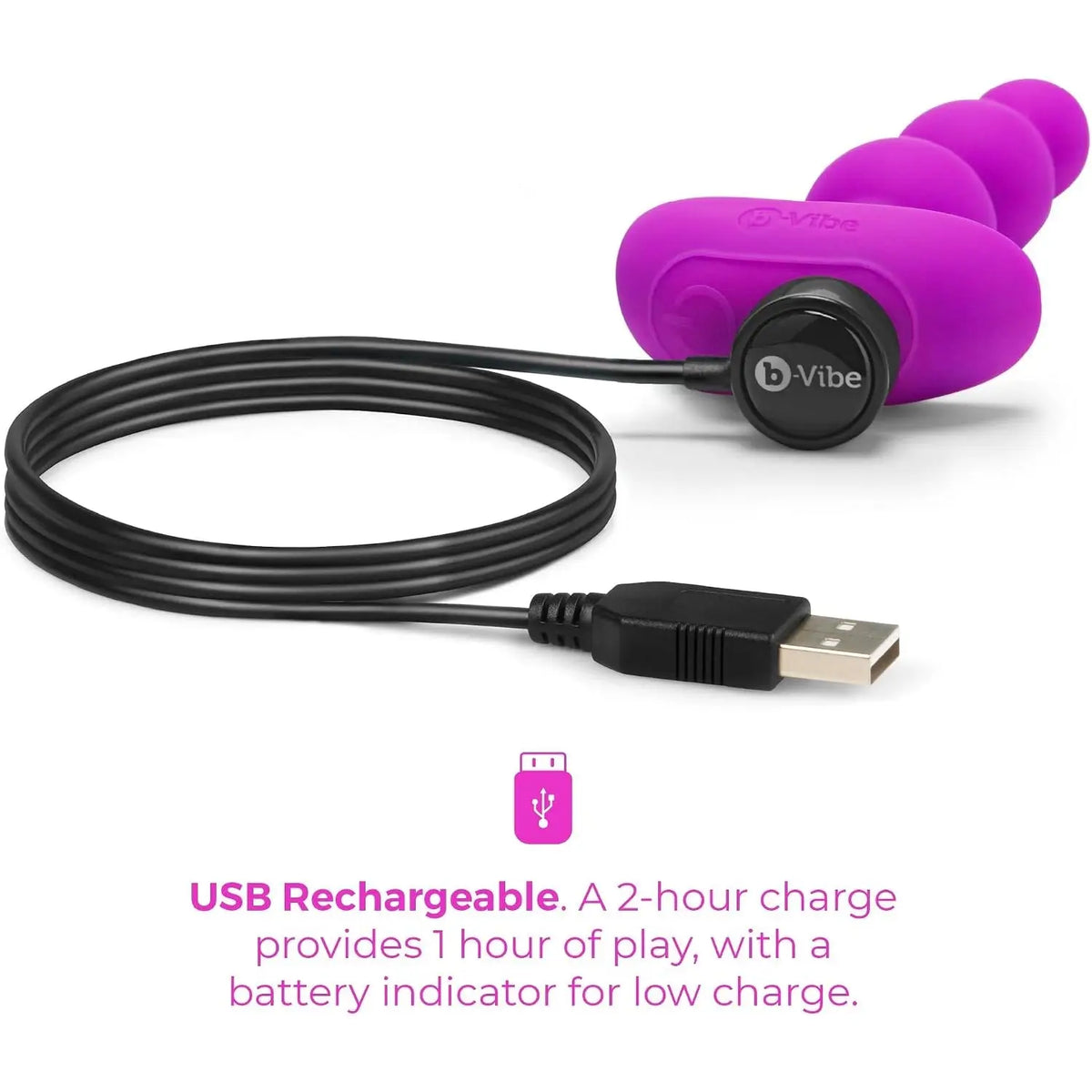 B-Vibe™ B-Vibe Triplet Remote Vibrating Anal Beads - 3 with 2 Motors & Wireless Control