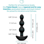 B-Vibe™ B-Vibe Triplet Remote Vibrating Anal Beads - 3 with 2 Motors & Wireless Control