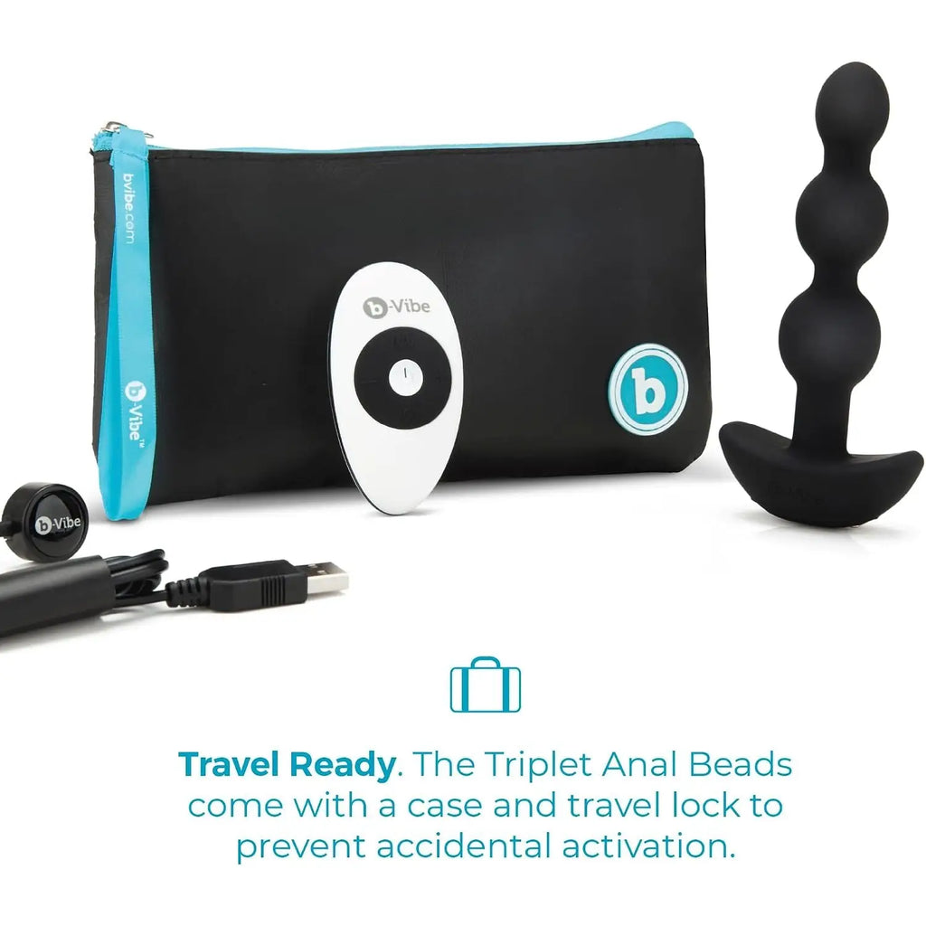 B-Vibe™ B-Vibe Triplet Remote Vibrating Anal Beads - 3 with 2 Motors & Wireless Control