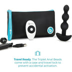 B-Vibe™ B-Vibe Triplet Remote Vibrating Anal Beads - 3 with 2 Motors & Wireless Control
