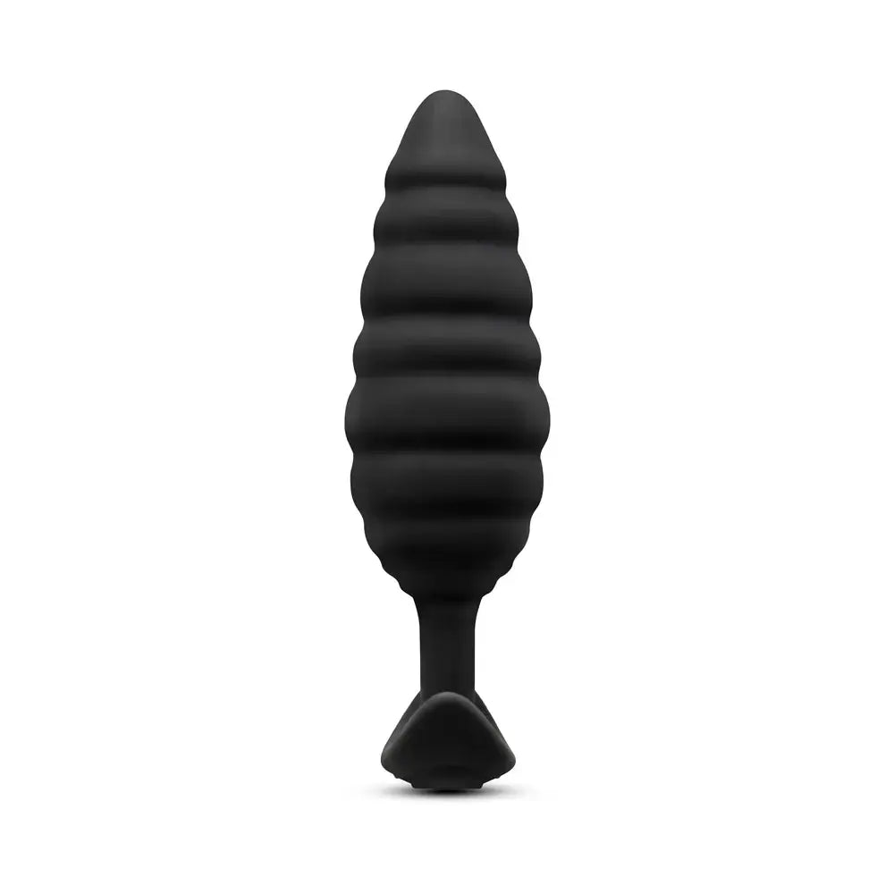 B-Vibe™ b-Vibe Twist Texture Large Vibrating Butt Plug, Body-Safe Silicone Black