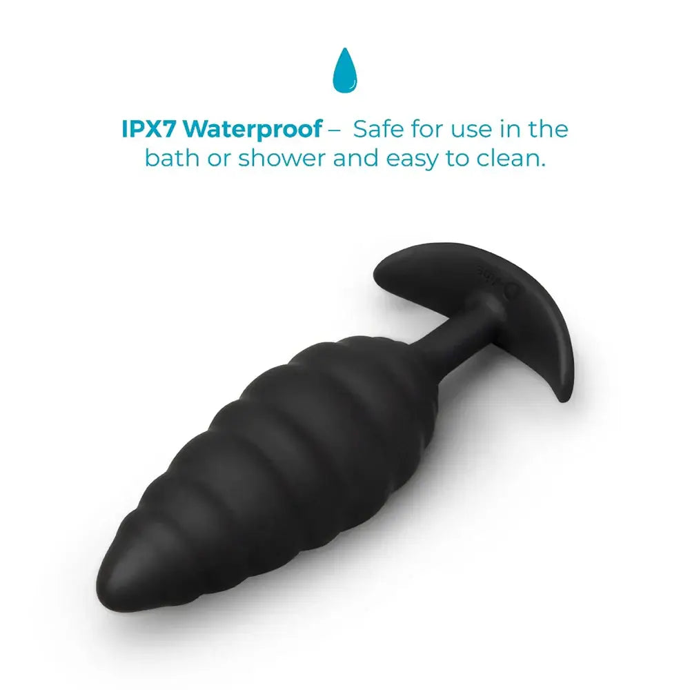 B-Vibe™ b-Vibe Twist Texture Large Vibrating Butt Plug, Body-Safe Silicone Black