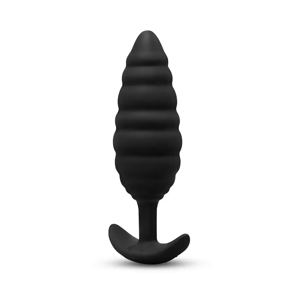 B-Vibe™ b-Vibe Twist Texture Large Vibrating Butt Plug, Body-Safe Silicone Black