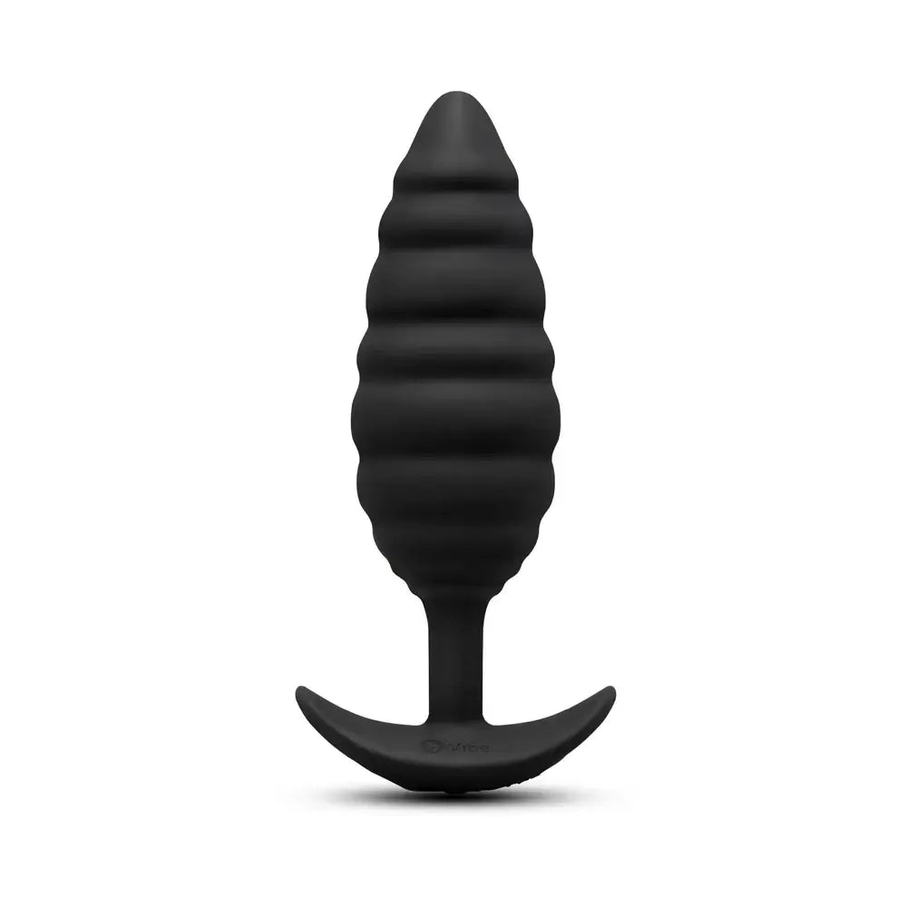 B-Vibe™ b-Vibe Twist Texture Large Vibrating Butt Plug, Body-Safe Silicone Black