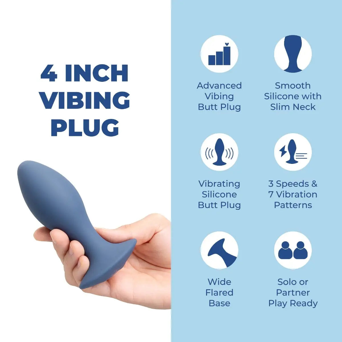 B-Vibe™ b-Vibe Vibing Plug 4’’ | Vibrating Anal for Intermediate Play