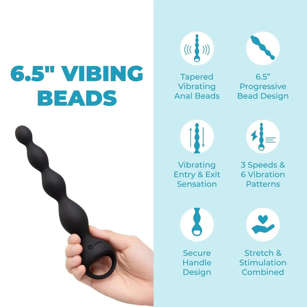 B-Vibe™ b-Vibe Vibrating Anal Beads, 6.5’’ Insertable
