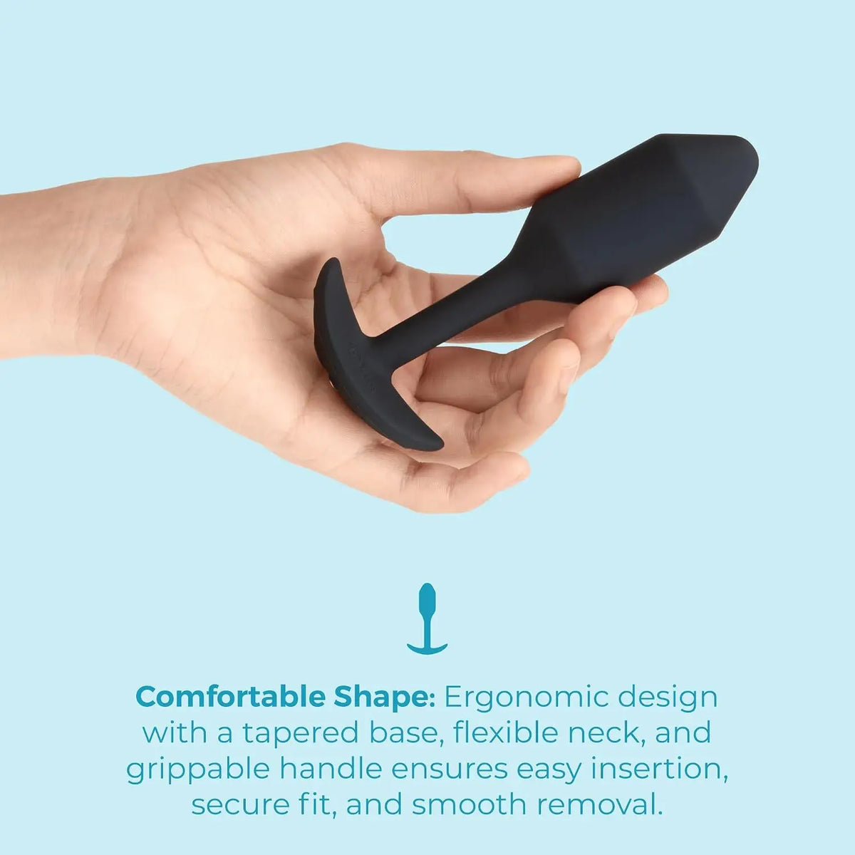 B-Vibe™ B-Vibe Vibrating Snug Plug 2 (Medium) - Weighted Rechargeable Extended-Wear