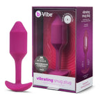 B-Vibe™ B-Vibe Vibrating Snug Plug 2 (Medium) - Weighted Rechargeable Extended-Wear Magenta