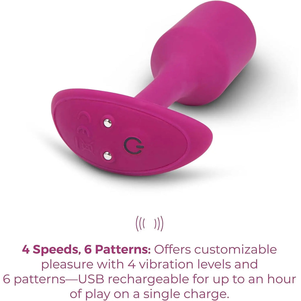 B-Vibe™ B-Vibe Vibrating Snug Plug 2 (Medium) - Weighted Rechargeable Extended-Wear