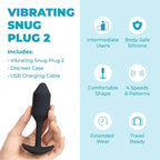 B-Vibe™ B-Vibe Vibrating Snug Plug 2 (Medium) - Weighted Rechargeable Extended-Wear