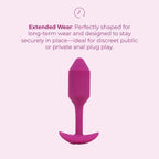 B-Vibe™ B-Vibe Vibrating Snug Plug 2 (Medium) - Weighted Rechargeable Extended-Wear