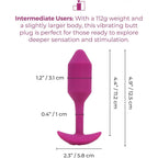 B-Vibe™ B-Vibe Vibrating Snug Plug 2 (Medium) - Weighted Rechargeable Extended-Wear