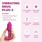B-Vibe™ B-Vibe Vibrating Snug Plug 2 (Medium) - Weighted Rechargeable Extended-Wear