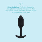 B-Vibe™ B-Vibe Vibrating Snug Plug 2 (Medium) - Weighted Rechargeable Extended-Wear