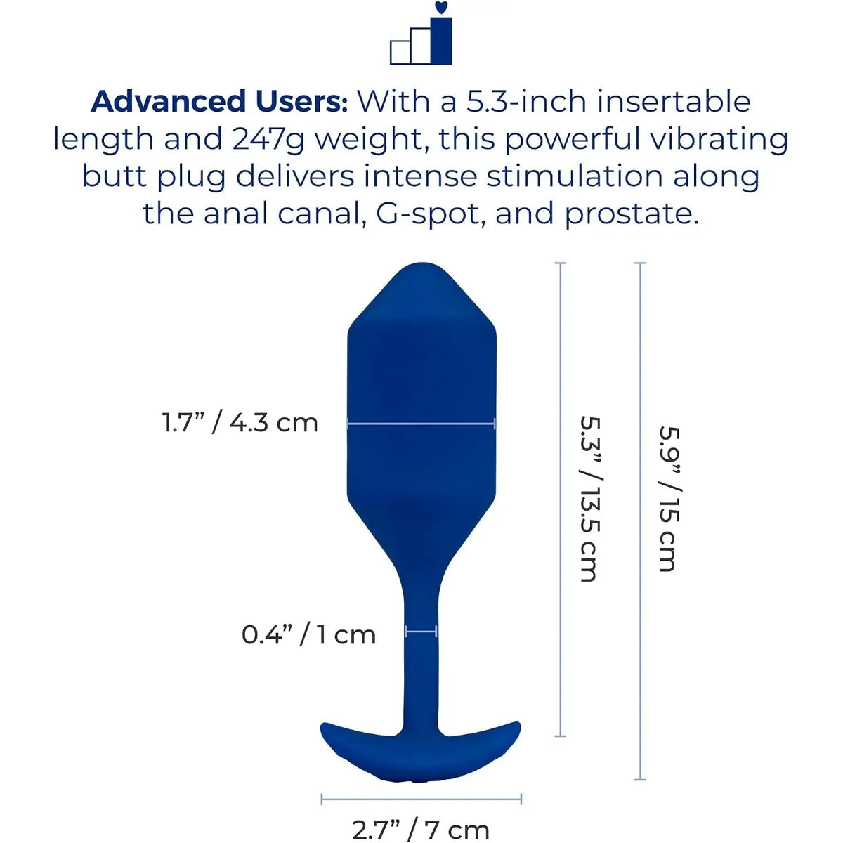B-Vibe™ B-Vibe Vibrating Snug Plug 4 (XL) - Weighted Rechargeable Extended-Wear