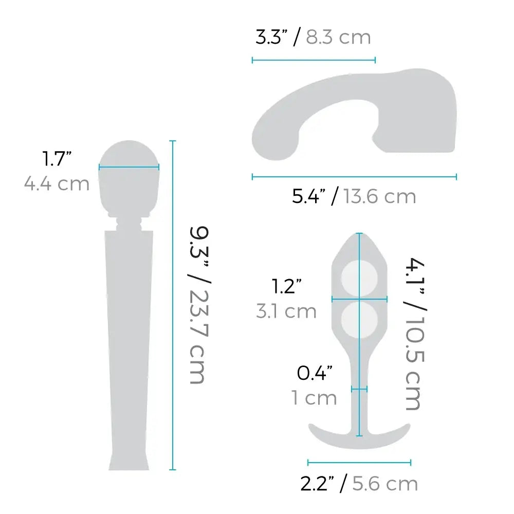 b-Vibe™ x le Wand Anal Massage & Education Set - Blue - Vibrator