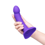 B-Vibe™ Vibrating Curved Strap-On Kit | 6.5’’ Silicone Dildo & Harness Purple