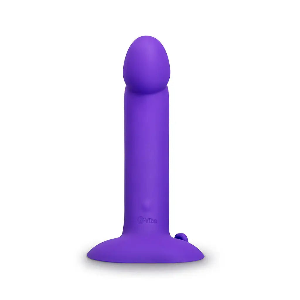 B-Vibe™ Vibrating Curved Strap-On Kit | 6.5’’ Silicone Dildo & Harness Purple