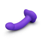 B-Vibe™ Vibrating Curved Strap-On Kit | 6.5’’ Silicone Dildo & Harness Purple