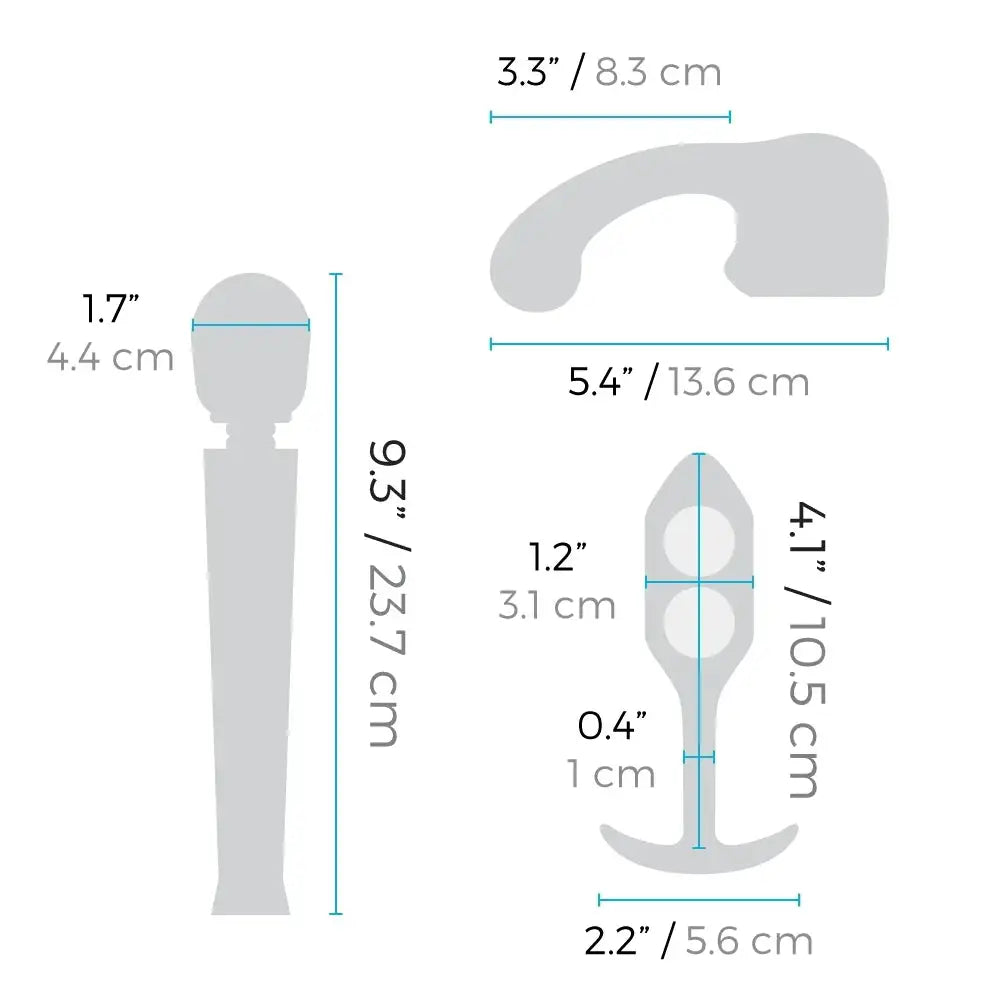 b-Vibe™ x le Wand Anal Massage & Education Set - Blue - Vibrator