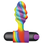 XR Brands® Bang! Vibrating Rainbow Butt Plug - Rolik®