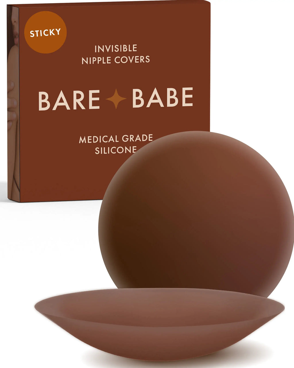 Adhesive Nipple Covers - Mocha / Small: Fits AA-B - Cover