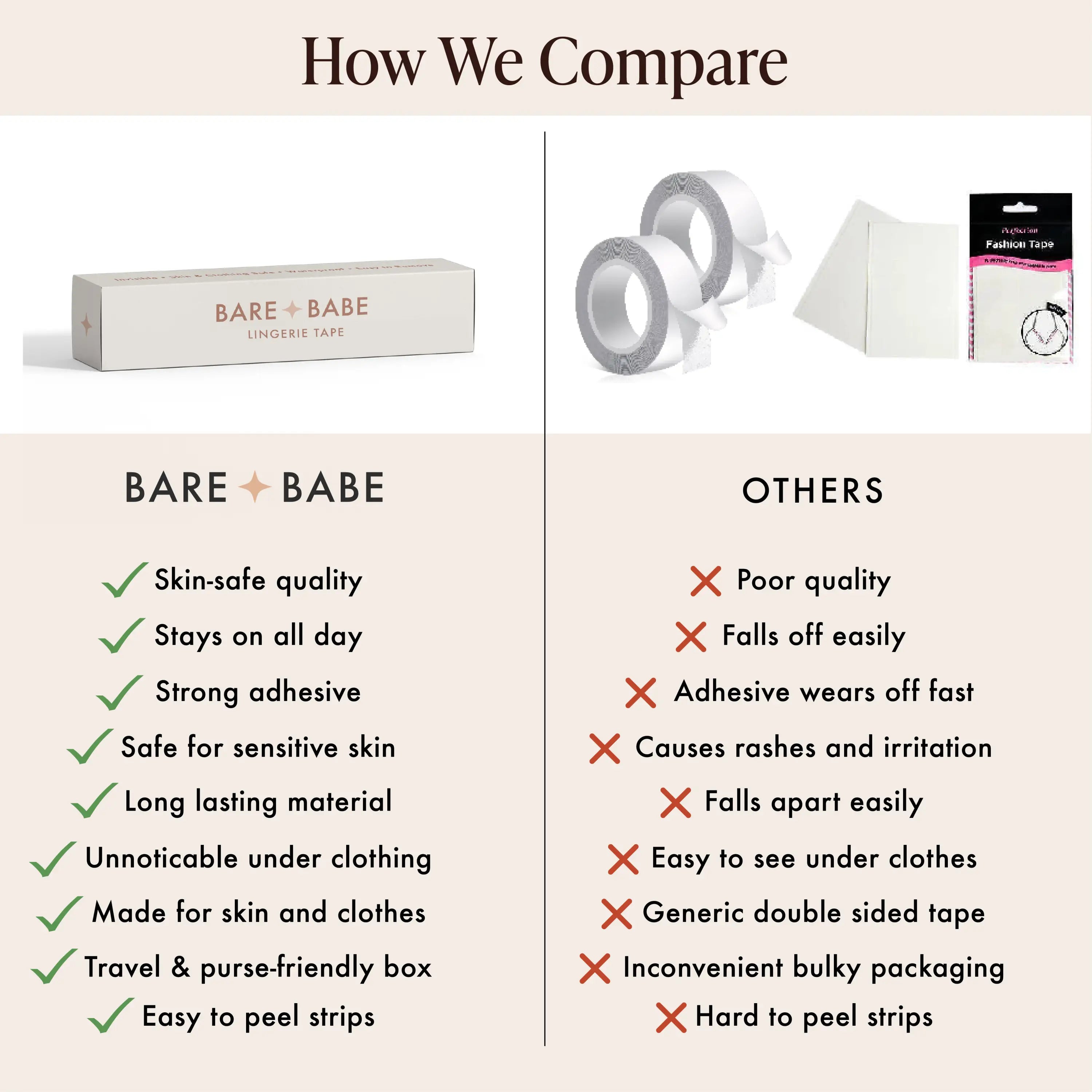 Bare Babe Invisible Lingerie Tape