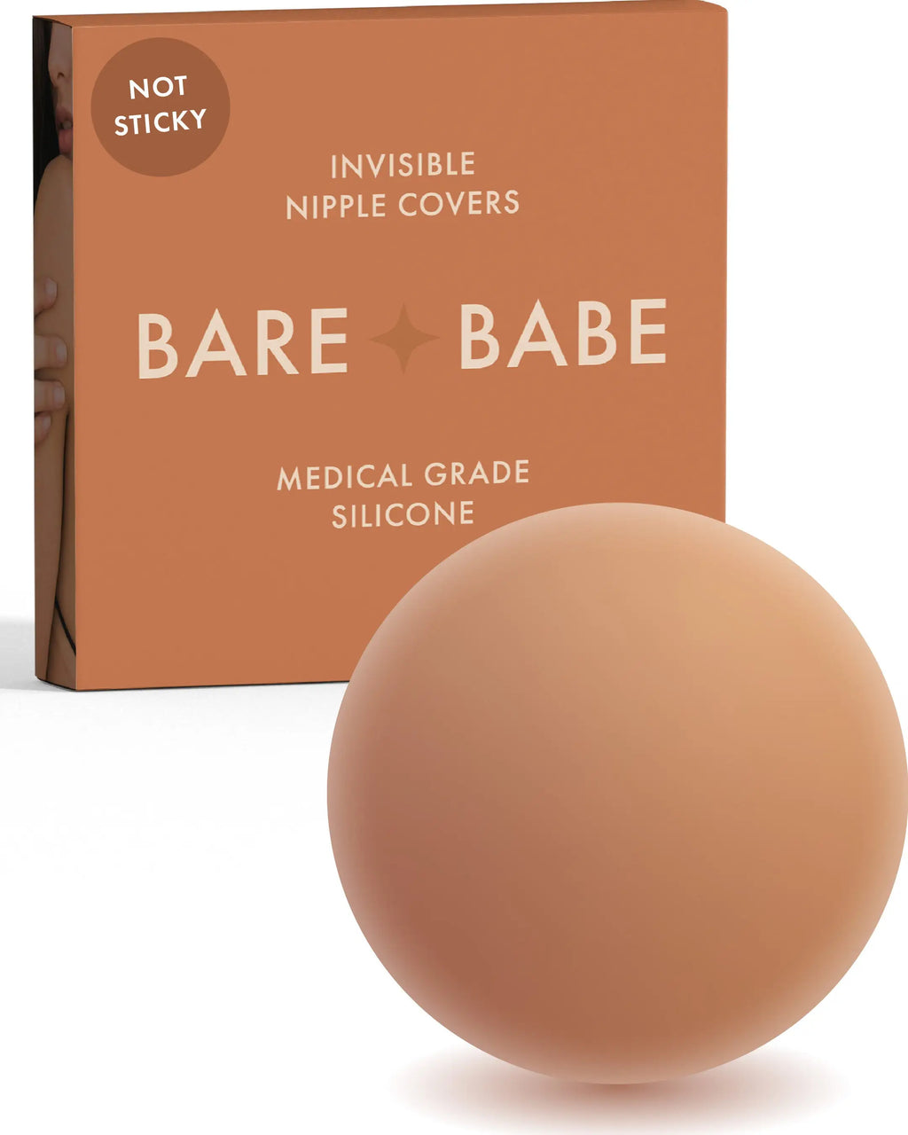 Non-Adhesive Nipple Covers - Caramel / Small: Fits AA-B - Cover