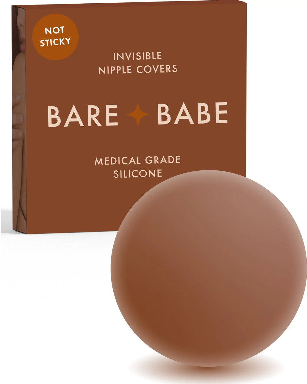Non-Adhesive Nipple Covers - Cocoa / Small: Fits AA-B - Cover