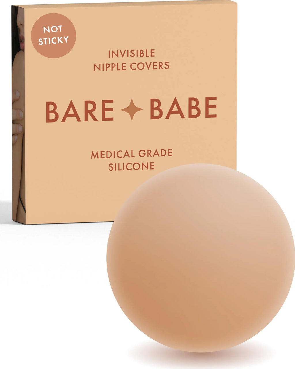 Non-Adhesive Nipple Covers - Honey / Small: Fits AA-B - Cover
