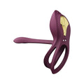 Bayek Vibrating Smart Couples Ring with Remote - Purple - C-Ring
