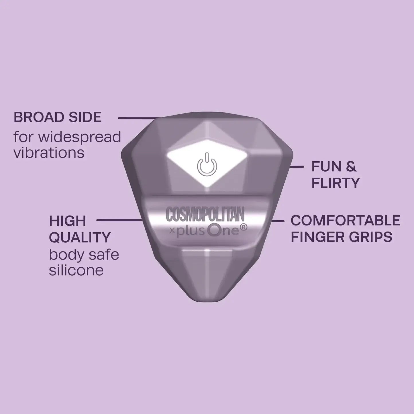 Beacon Wellness Brands Cosmopolitan X plusOne Diamond Vibrator - Waterproof Rechargeable Gem Vibe Lavender