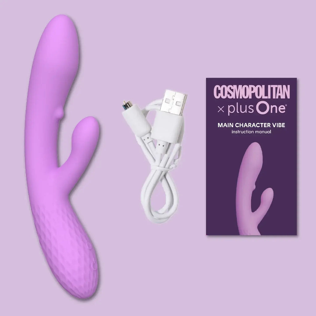 Beacon Wellness Brands Cosmopolitan x plusOne Main Character Dual Vibrator with Stroking Bead Purple