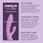 Beacon Wellness Brands Cosmopolitan x plusOne Main Character Dual Vibrator with Stroking Bead Purple