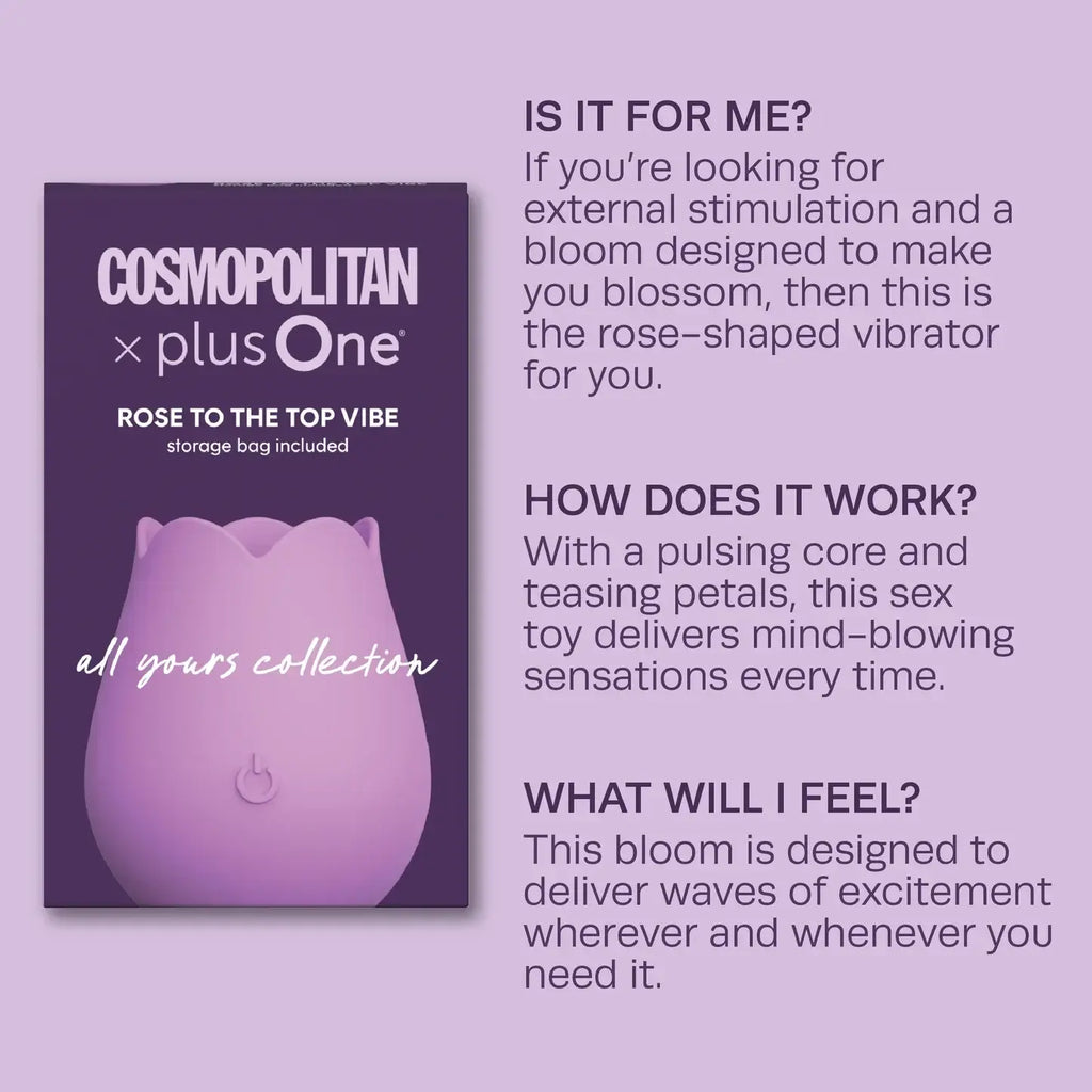 Beacon Wellness Brands Cosmopolitan x plusOne Smokin’ Rose Vibrator - 10 Speeds