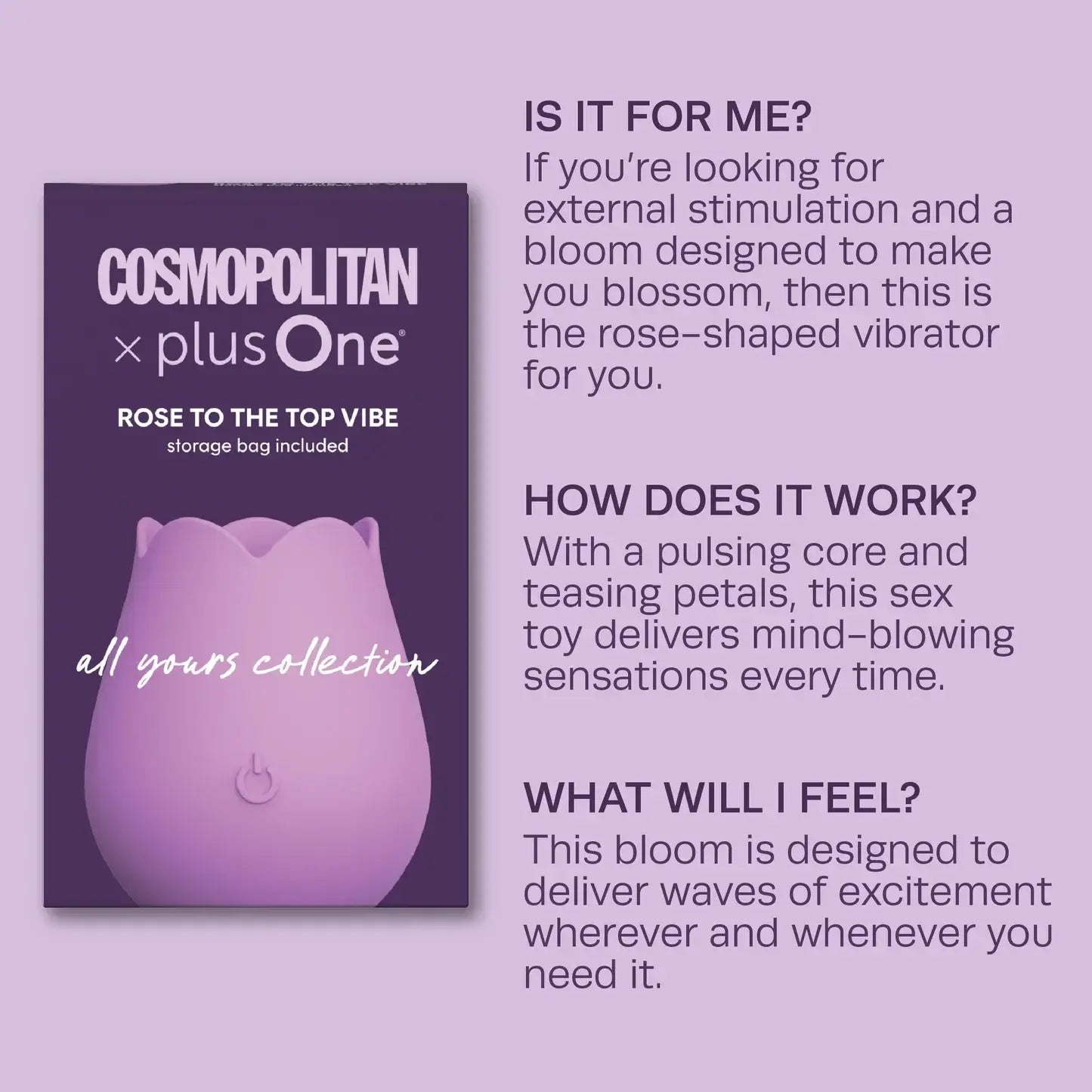 Beacon Wellness Brands Cosmopolitan x plusOne Smokin’ Rose Vibrator - 10 Speeds