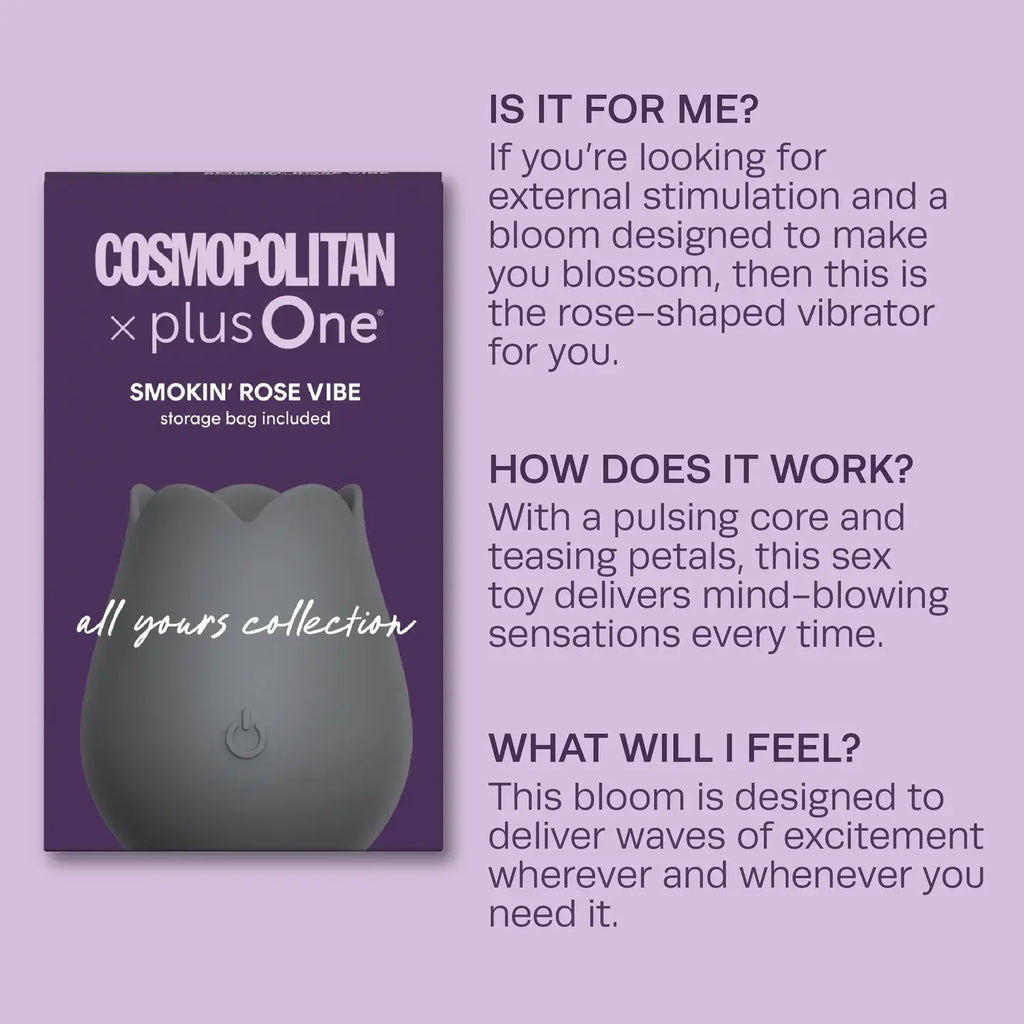 Beacon Wellness Brands Cosmopolitan x plusOne Smokin’ Rose Vibrator - 10 Speeds